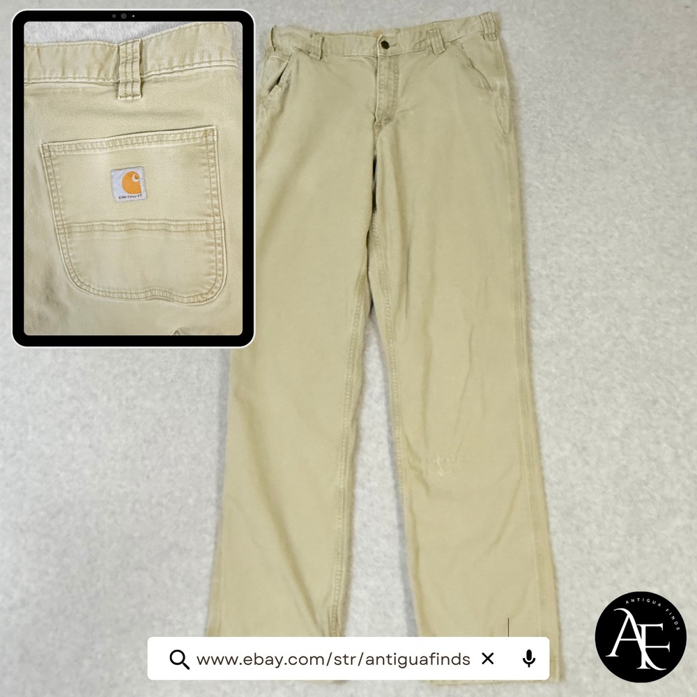 Carhartt Mens Relaxed Fit Canvas Work Pants Tan Khaki 36x36 102291 253